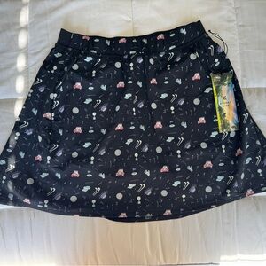 Black Patterned Golf Skort